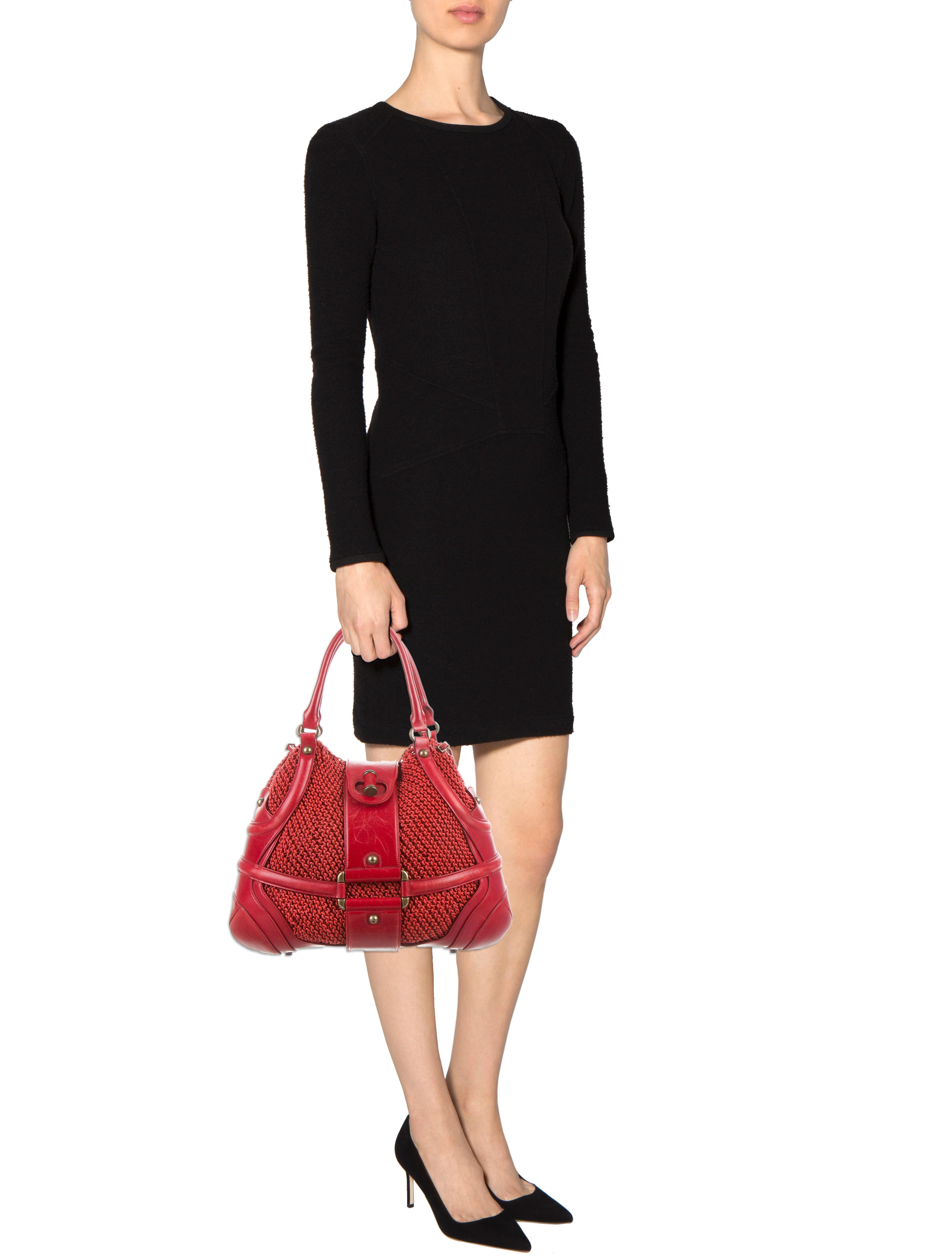 Alexander McQueen Novak Woven Bag - Red Shoulder Bags, Handbags
