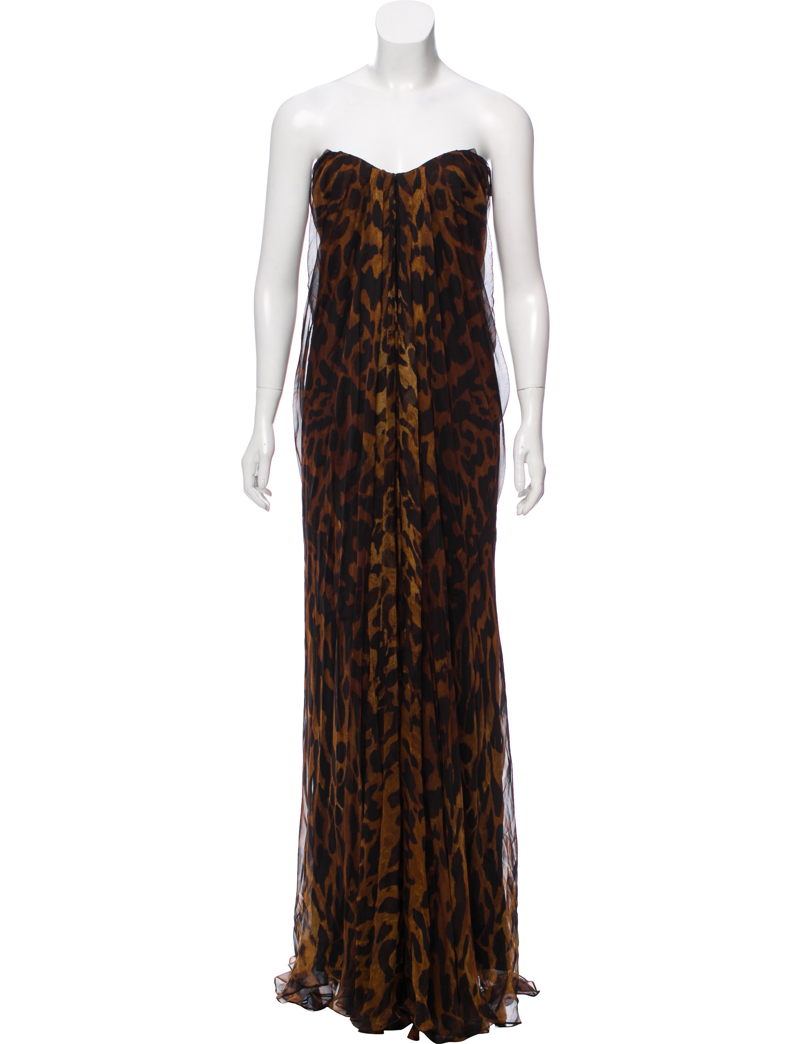 Alexander McQueen Silk Animal Print Evening Gown - Clothing - ALE53980 ...