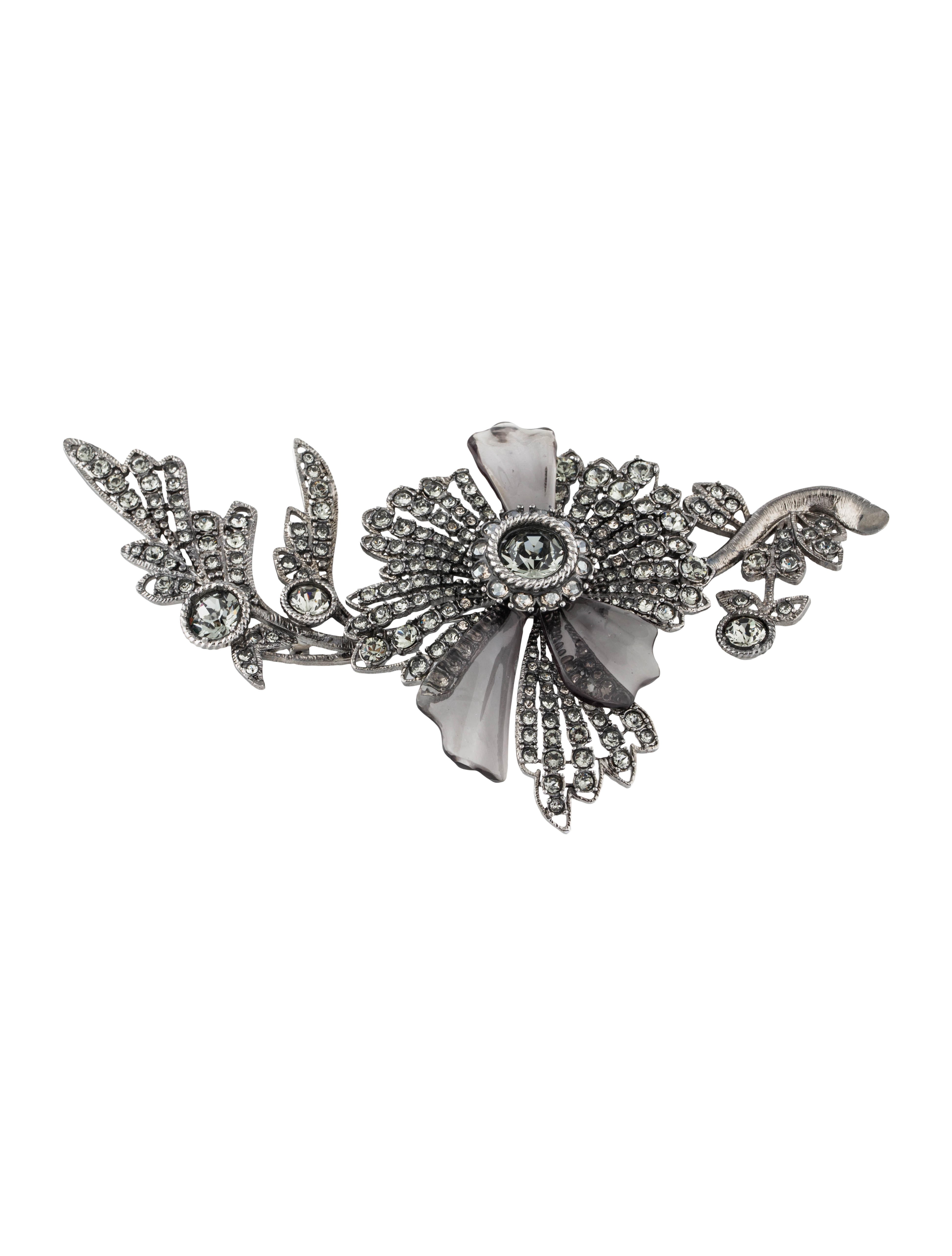 Alexander McQueen Floral Crystal Brooch - Pin, Brooches
