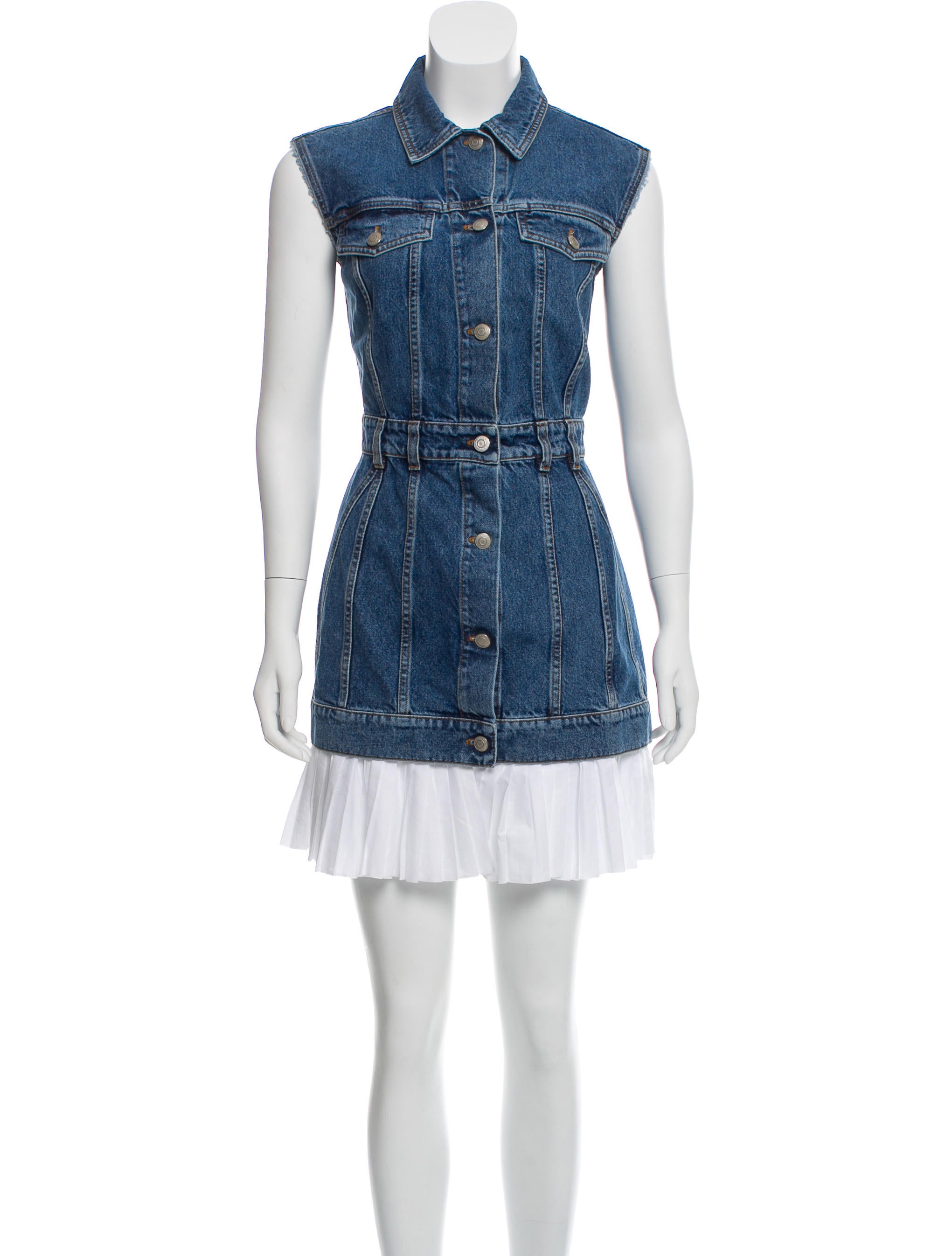 Alexander McQueen Denim Mini Dress Clothing ALE62882 The RealReal