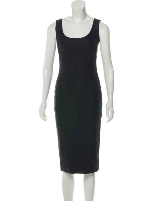 Alexander McQueen Sleeveless Square Neck Midi Dres