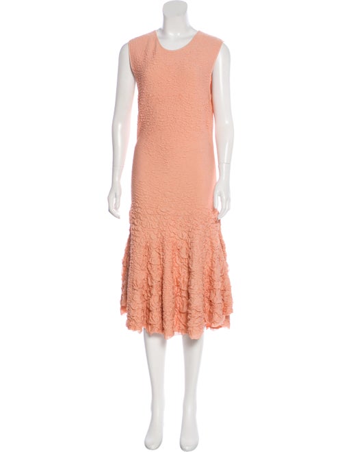 Alexander McQueen Textured Knit Dress Pink