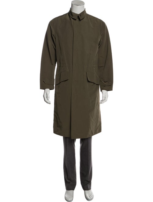 Alexander McQueen Woven Button-Up Coat olive