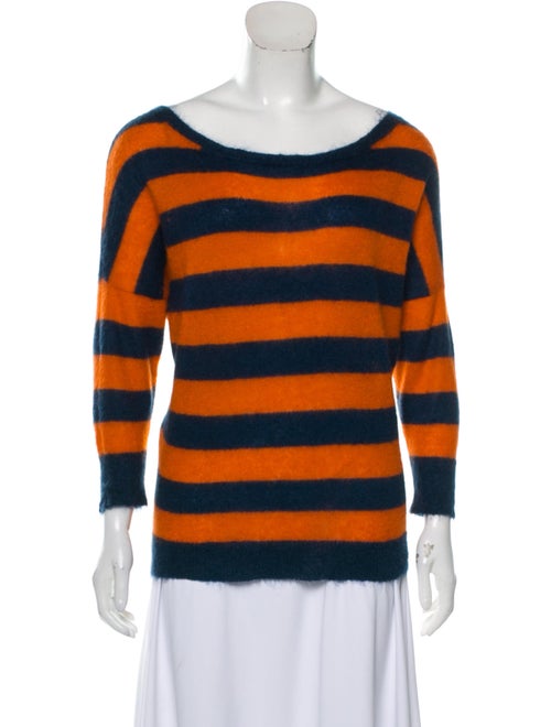 Alexander McQueen Striped Dolman Sweater Navy