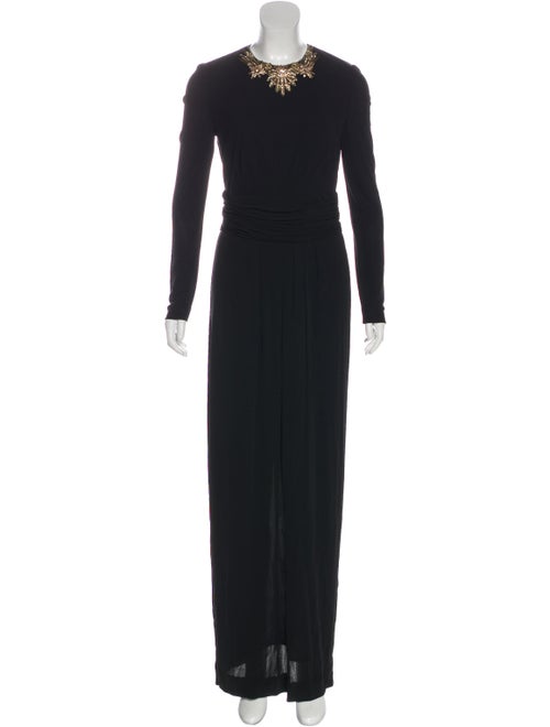 Alexander McQueen Embellished Jersey Dress Black