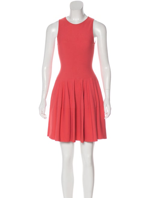Alexander McQueen Sleeveless Flared Dress Coral