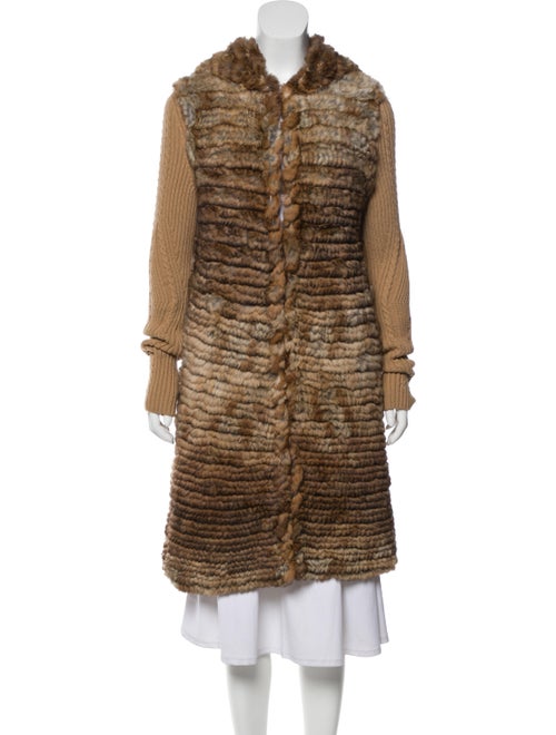 Alexander McQueen Mink & Cashmere Long Coat Tan