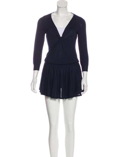Alexander McQueen Flared Sweater Dress Navy