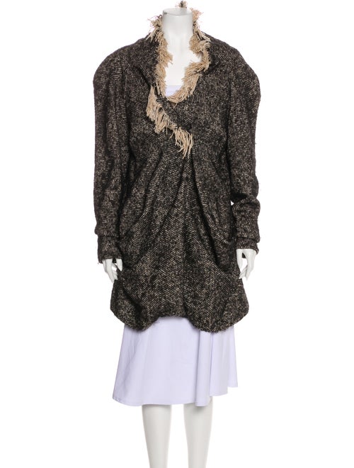Alexander McQueen Tweed Pattern Coat Black