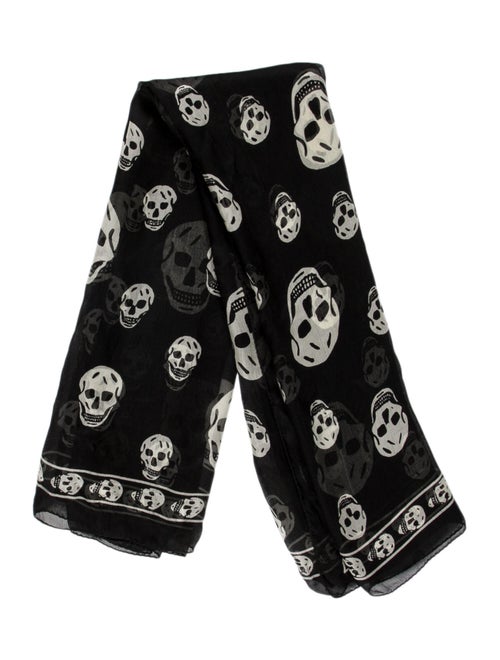 Alexander McQueen Silk Skull Scarf black