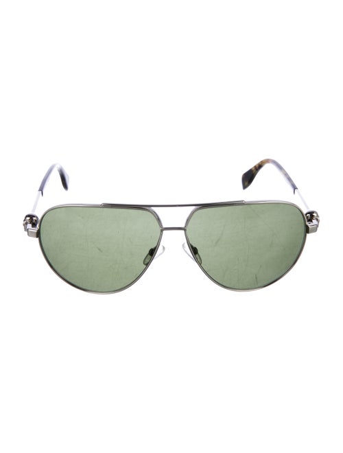 Alexander McQueen Aviator Tinted Sunglasses silver
