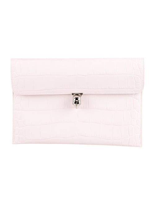 Alexander McQueen Skull Leather Embossed Clutch pi