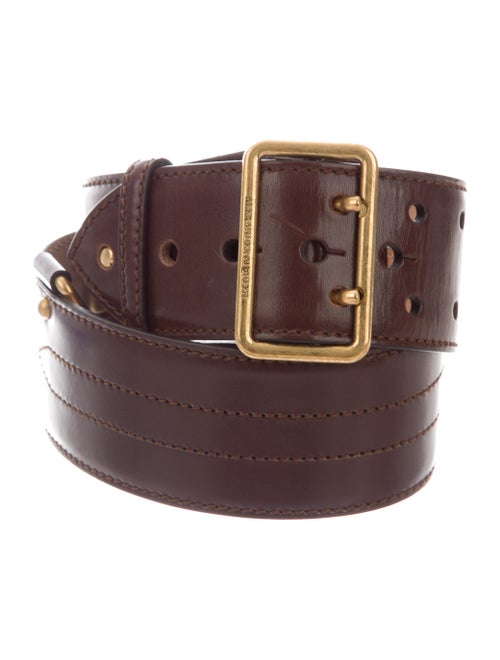 Alexander McQueen Leather Wide Belt Brown