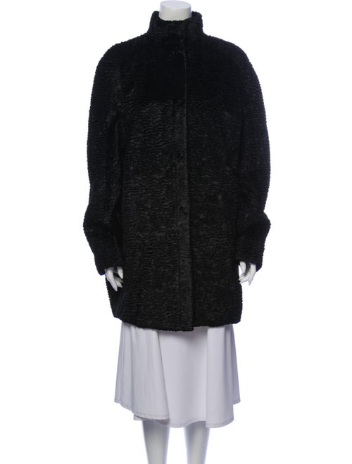 Alexander McQueen Faux Fur Coat Blue