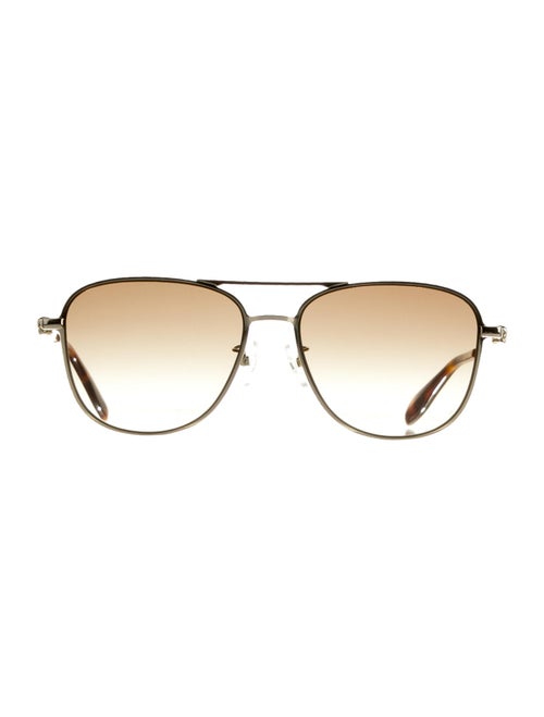 Alexander McQueen Metal Aviator Sunglasses Gold