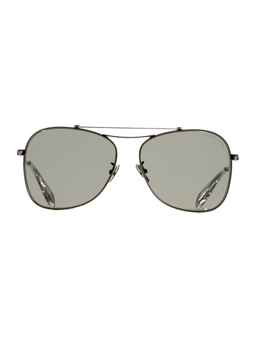 Alexander McQueen Tinted Aviator Sunglasses clear