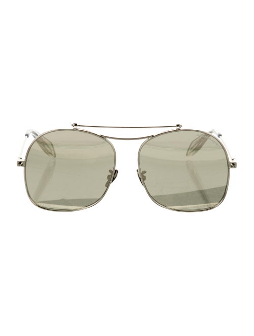 Alexander McQueen Mirrored Metal Sunglasses Silver