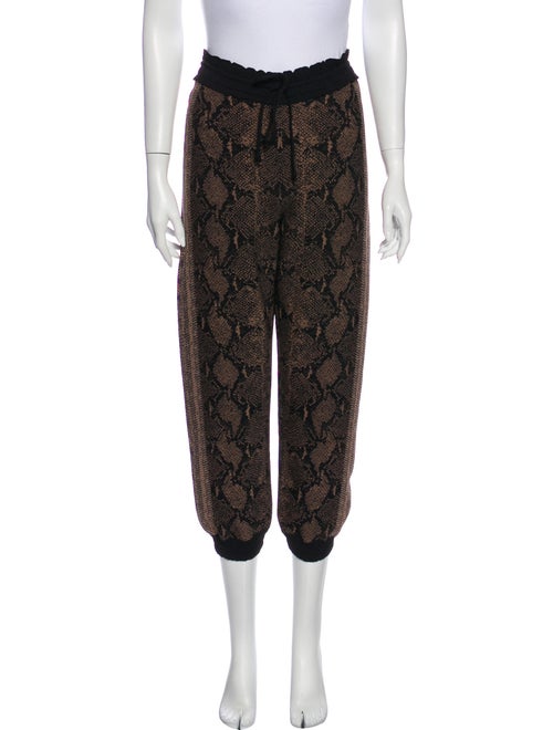 Alexander McQueen Animal Print Sweatpants Brown