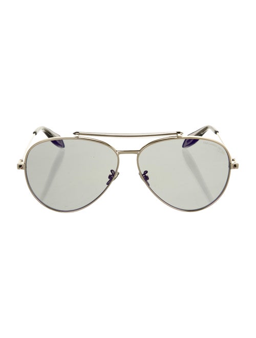 Alexander McQueen Aviator Tinted Sunglasses Silver
