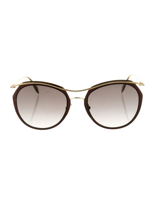 Alexander McQueen Round Tinted Sunglasses Brown