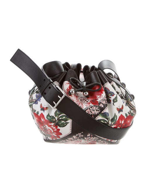 Alexander McQueen Poppies Bucket Bag Black