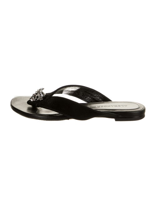 Alexander McQueen Suede Slides Black