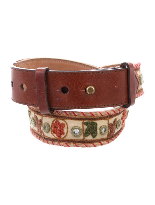 Alexander McQueen Embroidered Hip Belt Tan