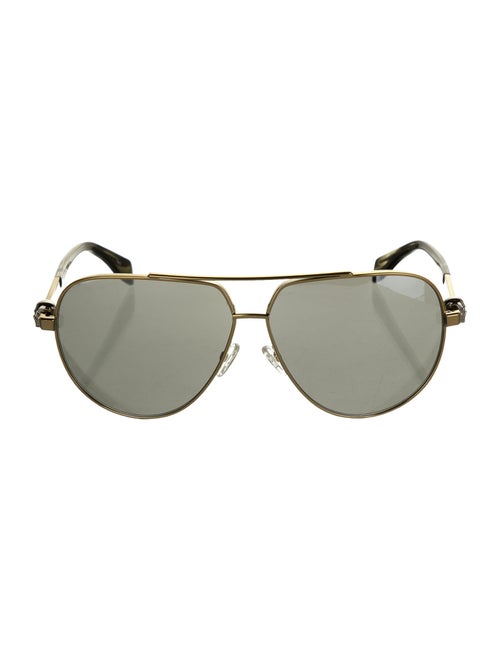 Alexander McQueen Aviator Tinted Sunglasses Gold