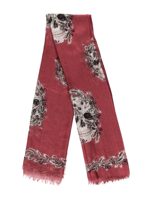 Alexander McQueen Skull Sheer Scarf Pink