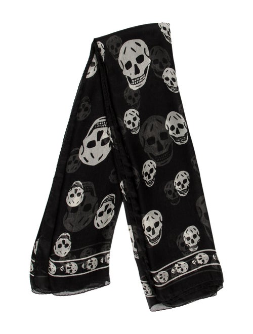 Alexander McQueen Silk Skull Scarf Black