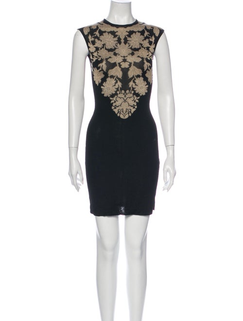 Alexander McQueen Printed Mini Dress Black