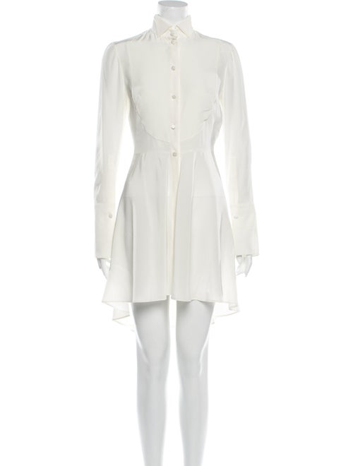 Alexander McQueen Silk Knee-Length Dress White