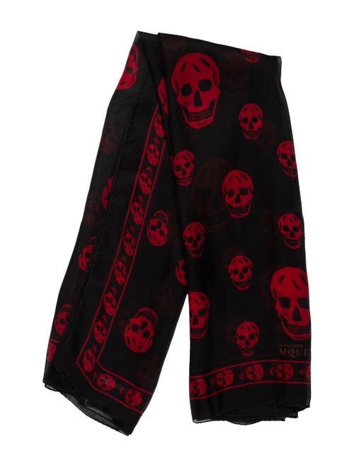 Alexander McQueen Silk Skull Scarf w/ Tags Black