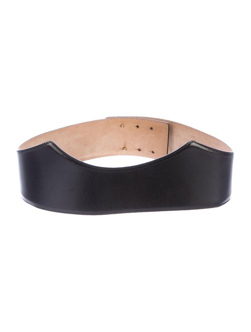 Alexander McQueen Leather Wide Belt Black
