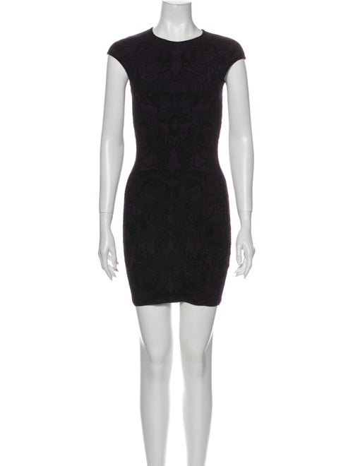 Alexander McQueen Printed Mini Dress Purple