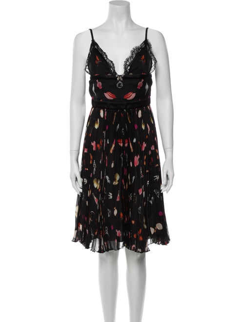 Alexander McQueen Silk Midi Length Dress Black