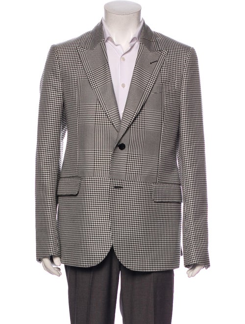 Alexander McQueen Houndstooth Print Blazer White