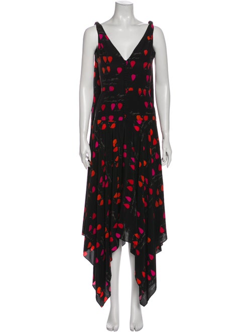 Alexander McQueen Silk Long Dress Black
