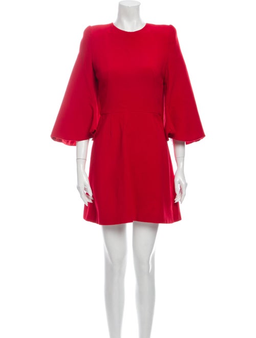 Alexander McQueen Crew Neck Mini Dress Red