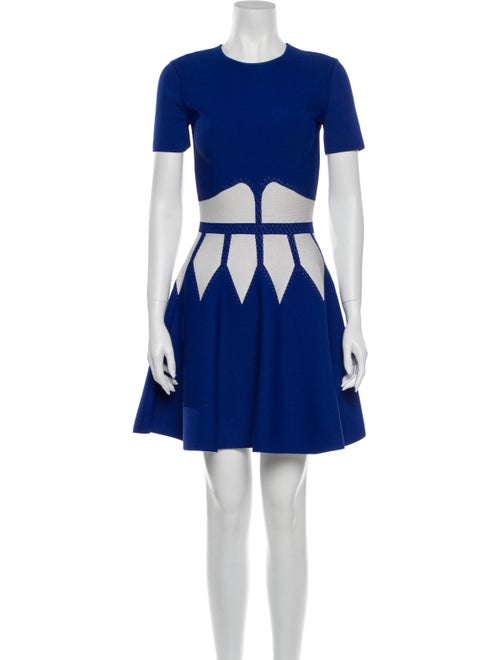 Alexander McQueen Colorblock Pattern Mini Dress Bl