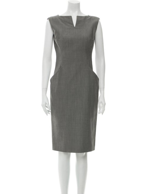 Alexander McQueen Wool Midi Length Dress Wool