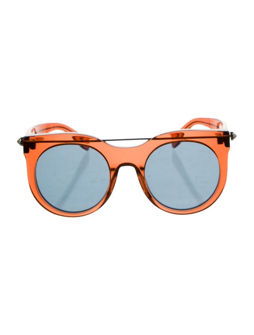Alexander McQueen Tinted Round Sunglasses red