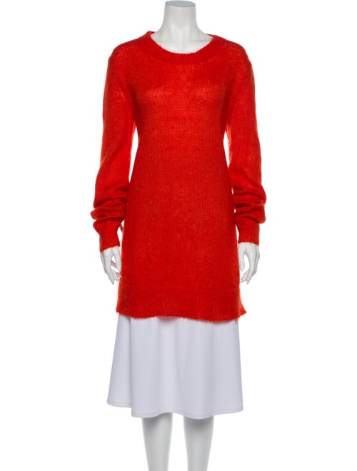 Alexander McQueen Mohair Scoop Neck Sweater Orange