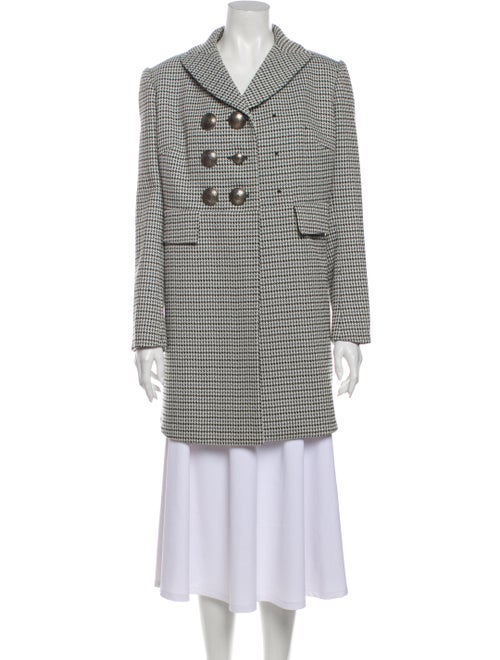 Alexander McQueen Houndstooth Print Coat White