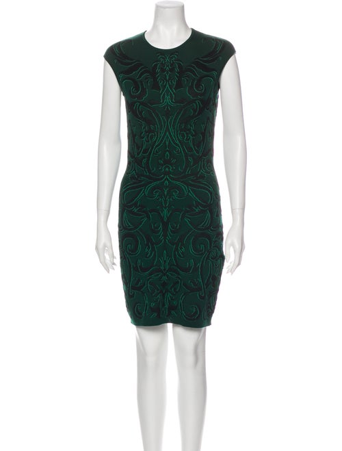 Alexander McQueen Paisley Print Mini Dress Green