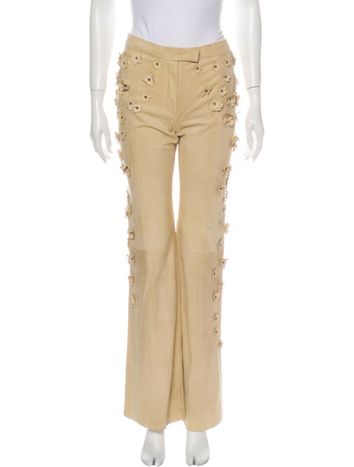 Alexander McQueen Leather Wide Leg Pants