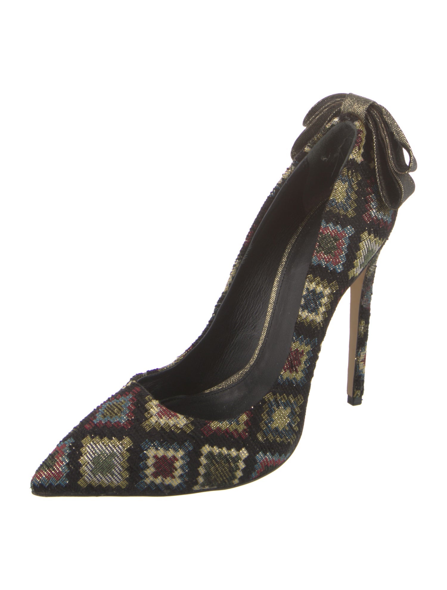 Aleksander Siradekian Printed Bow Accents Pumps
