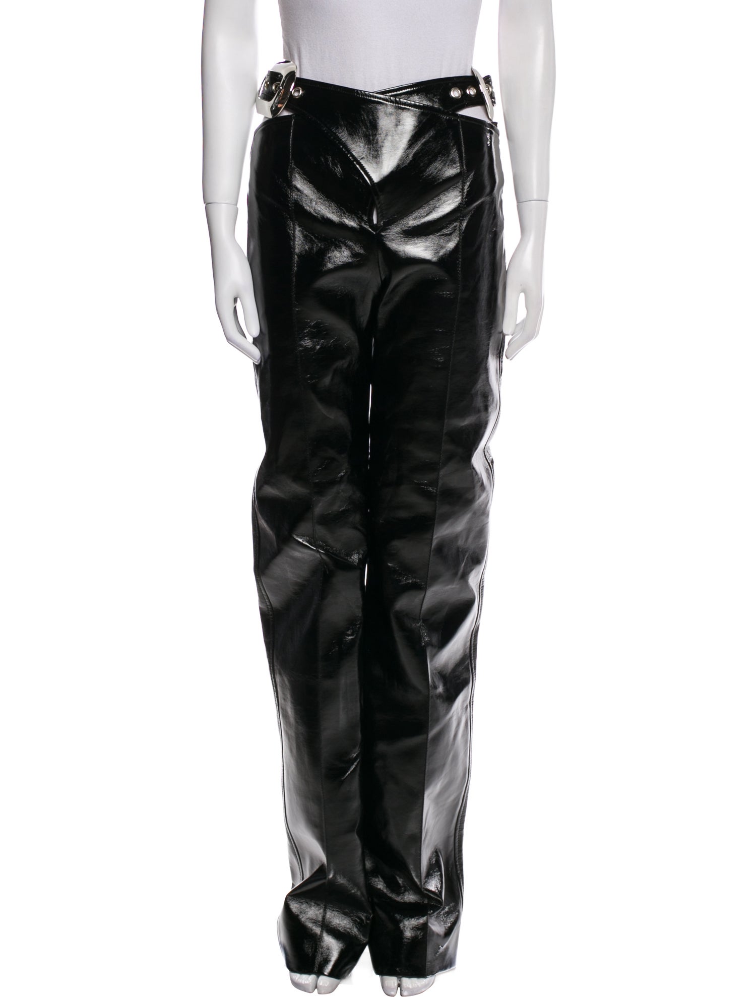 Aleksander Siradekian Vegan Leather Straight Leg Pants
