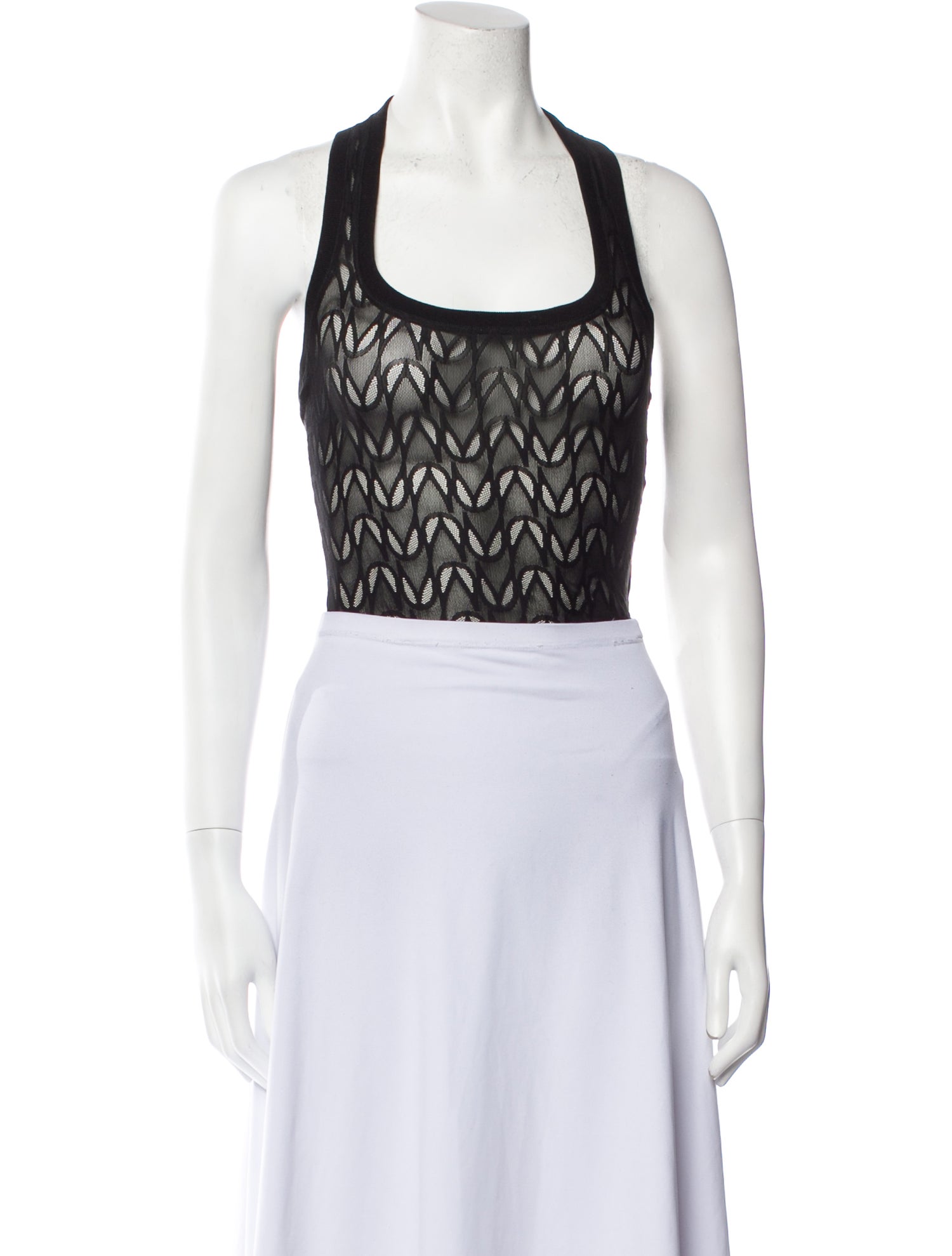 Alessandro Vigilante Lace Pattern Square Neckline Crop Top