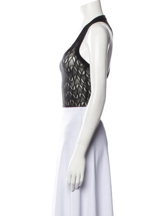 Alessandro Vigilante Lace Pattern Square Neckline Crop Top